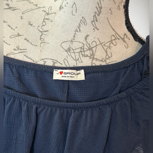 Navy Off-Shoulder Ruffle Top - Picture 5 of 5